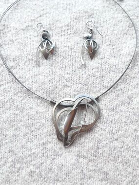 Montreal Designer Christophe Poly - Modernist Kinetic Necklace & Earring